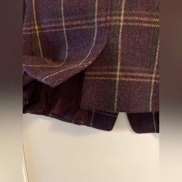 Talbots 100% Wool Purple Plaid 2 Pocket 3 Button Closure Lined Blazer Size 16 P - Picture 5 of 10